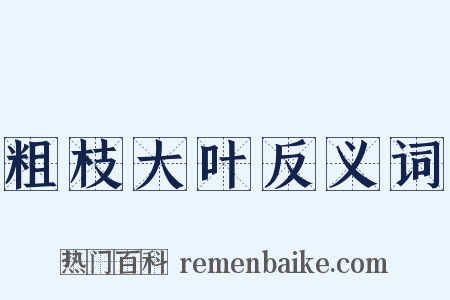 粗枝大叶反义词是什么意思的图片